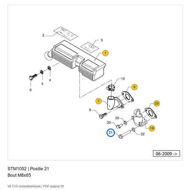 Bout M8x65 - Vetus - STM1052