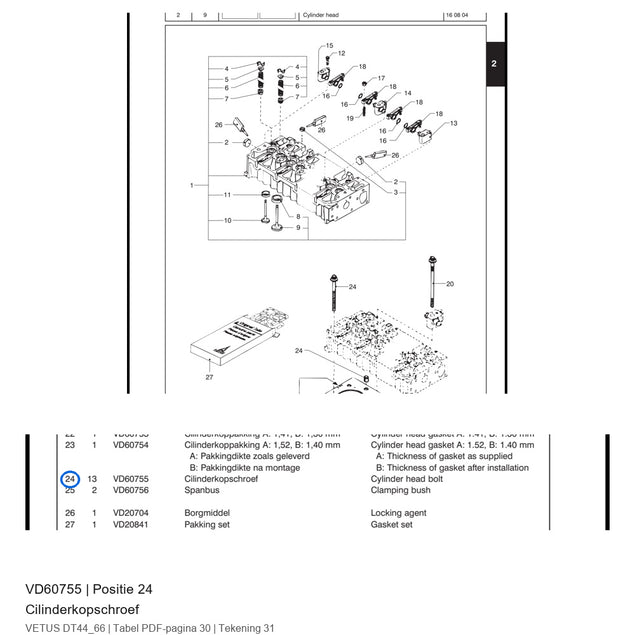 Cilinderkopschroef - Vetus - VD60755