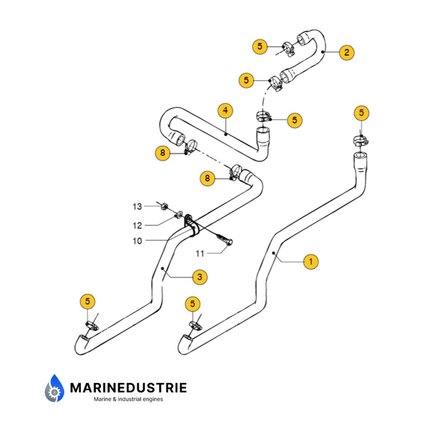 Vetus slang impellerpomp warmtewisselaar M4.15 M4.17 - STM7563