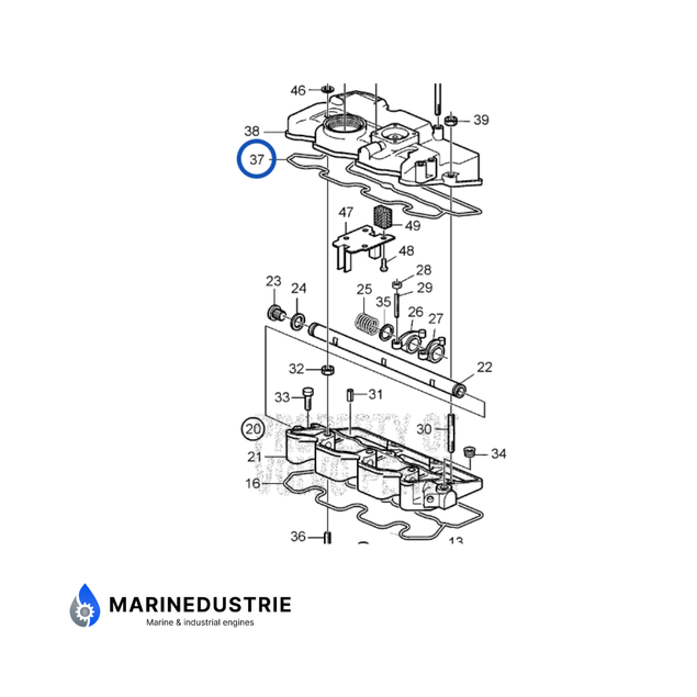 Volvo Penta D1-20 Kleppendekselpakking tekening - 3812131