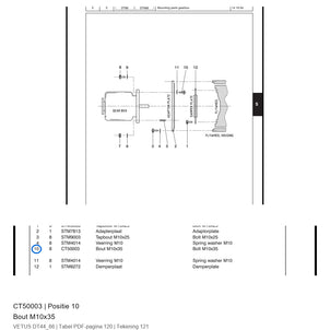 Bout M10 x1,5 x 35 - Vetus - CT50003