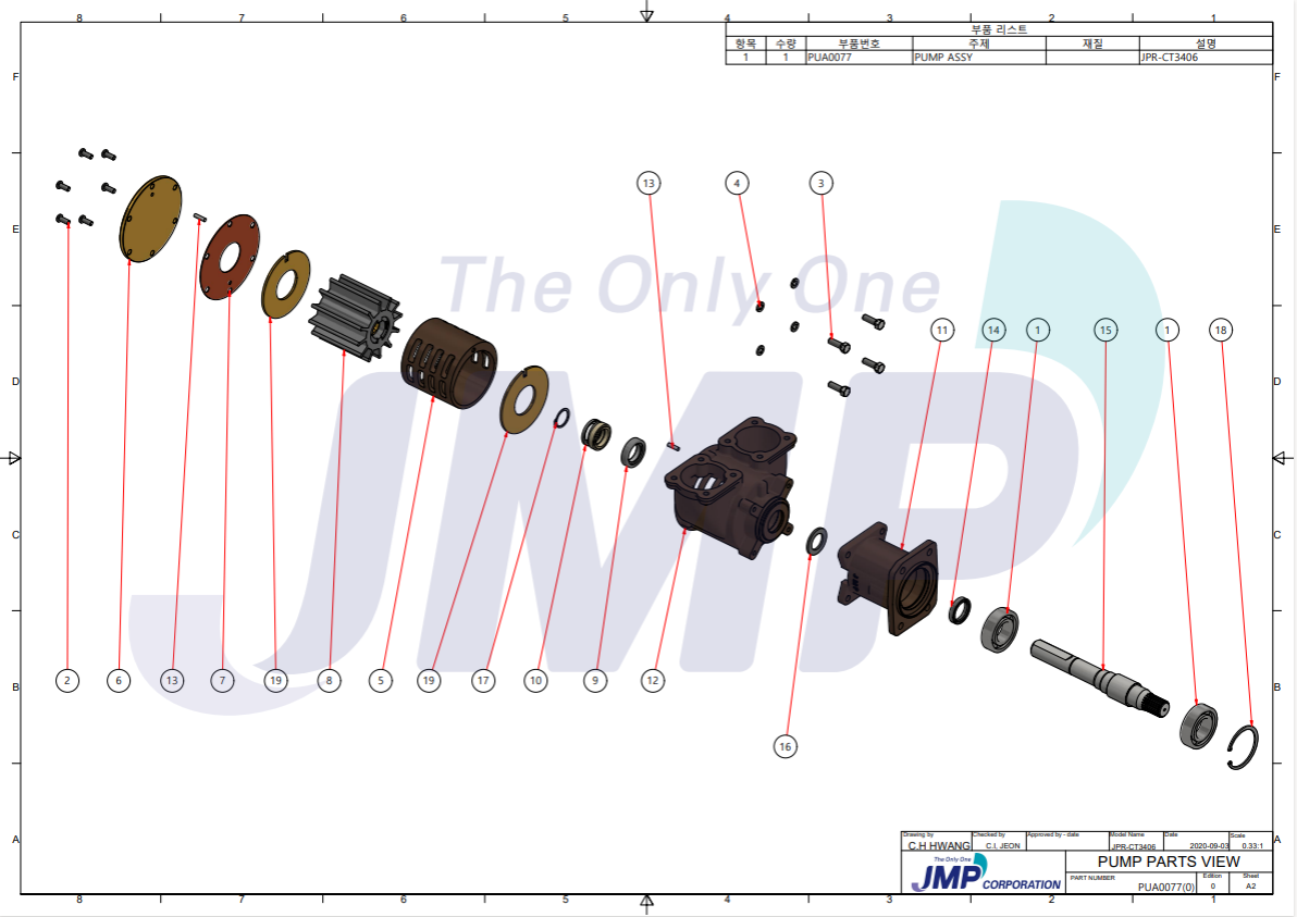 Caterpillar 3176 3406 Impellerpomp - 3N4852