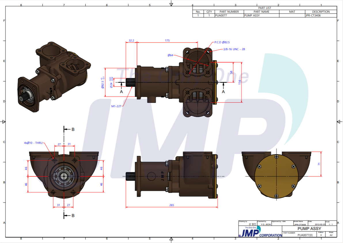 Caterpillar 3176 3406 Impellerpomp - 3N4852