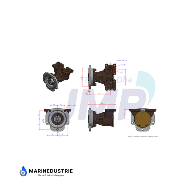 Detroit Diesel 6V53 6V71 8V53 - impellerpomp - 5186250.