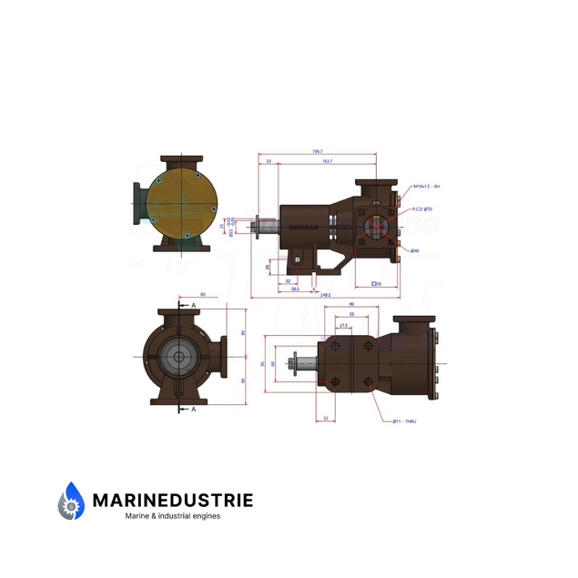 Doosan MD176, D2156HM, D2156MT, MD186T, D2366T  - impellerpomp.