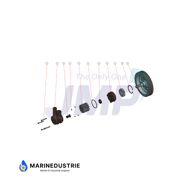 Impellerpomp - Volvo Penta 4.3/5.0/5.7GL, 4.3/5.0/5.7GS, 4.3/5.0Gi  - 22307636