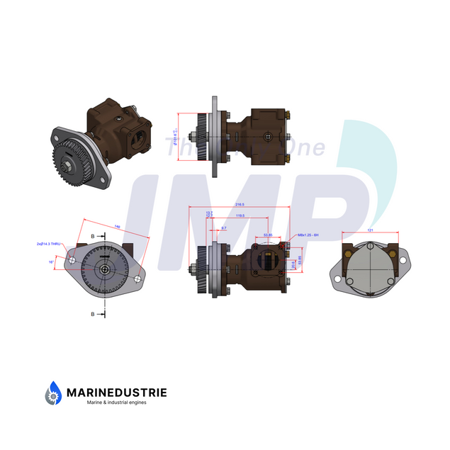 Impellerpomp Cummins - 6CTA 8.3M, 6CTA8.3M2 - 3964767
