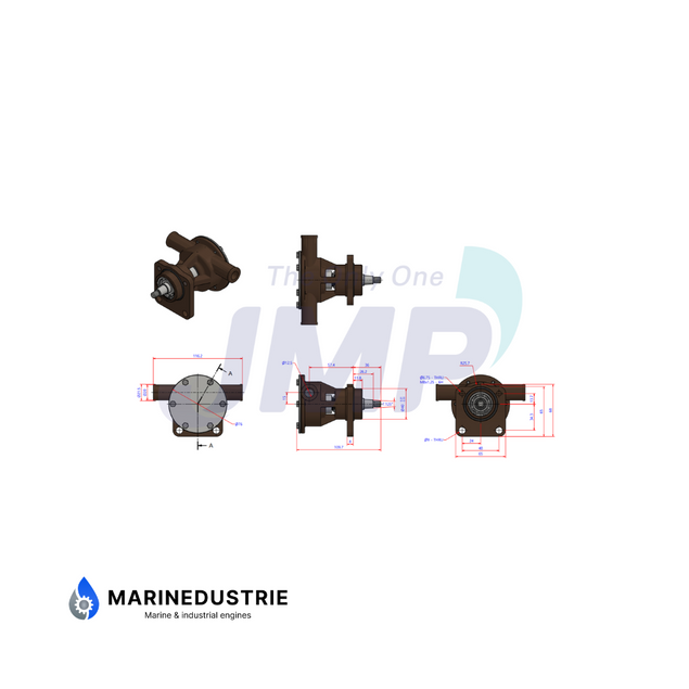 Impellerpomp M643, M643K, M643M, NL643, M673, M673D, M673L, M673L2, M673L3, M673LD2,
M673LD3, NL673, NL673L, NL673L2, NL673L3 - Koelwaterpomp.