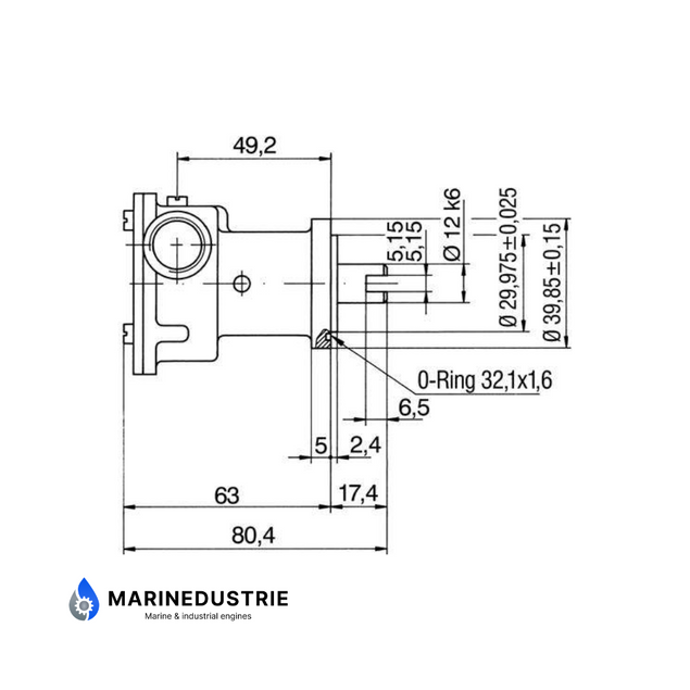 Impellerpomp Ruggerini RM80 RM90 M150 MM191 - F35-9-10-35157-6
