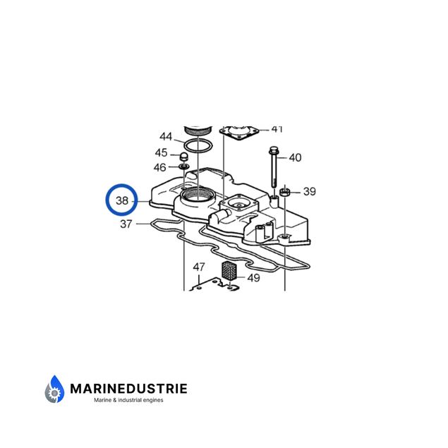 Kleppendeksel Volvo Penta D1-20 - 3812107