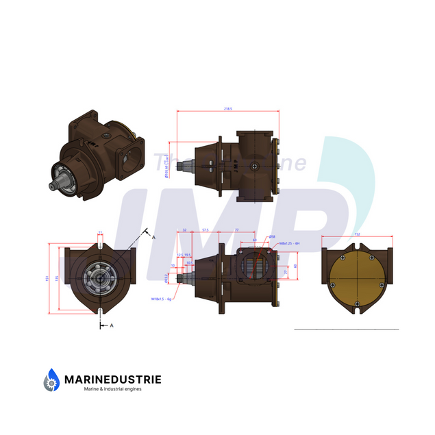 Scania DI11 DI12 DI13 DI16-Serie Impellerpomp - 1785244 1119309