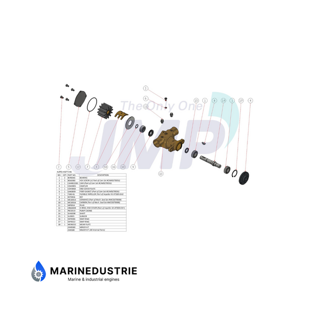 Mercruiser CMD QSD 2.0 El / ES series impellerpomp - 879312023.