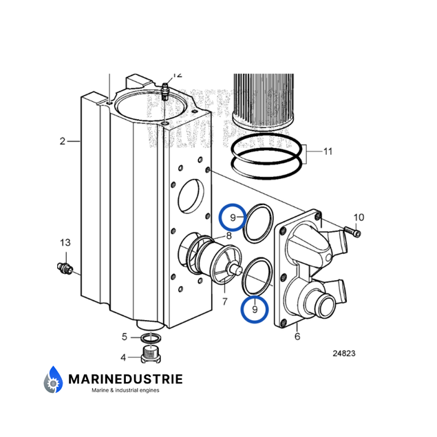 O-Ring Volvo Penta - 21273476 montage

