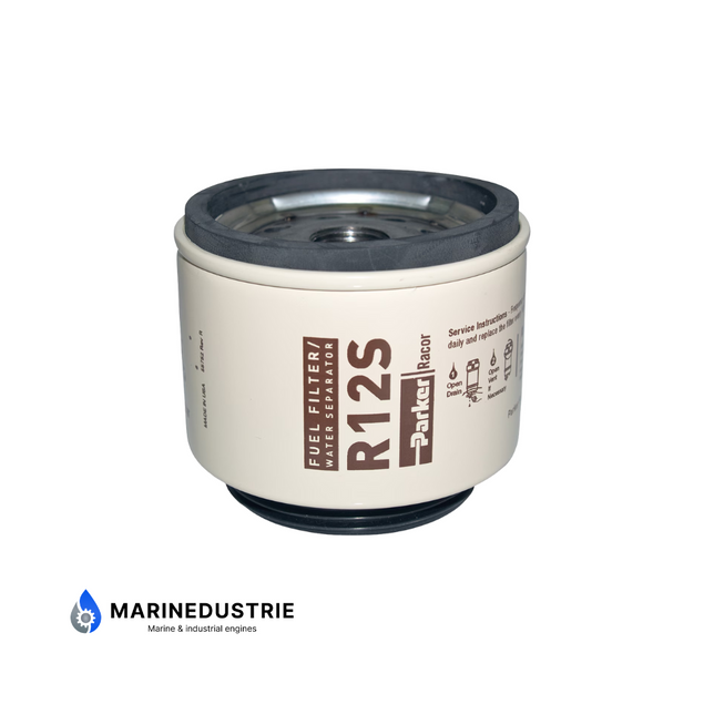 BLLBOO Kraftstoff Wasserabscheiderfilter,R12T Universal Boot Marine Rotation Kraftstofffilter Wasserabscheider für Schnellboot