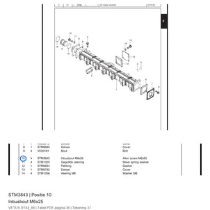Inbusbout M6x25 - Vetus - STM3843