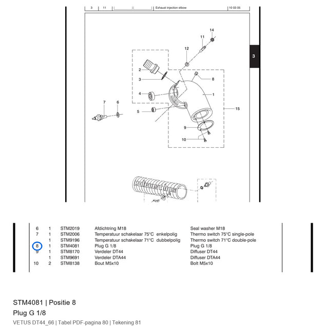 Plug 1/8" bsp - Vetus - STM4081