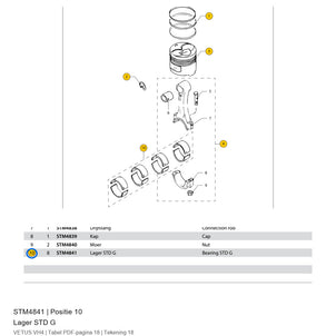 Lager STD G - Vetus - STM4841