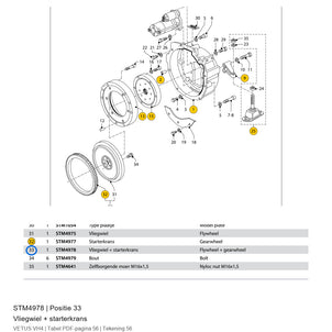 Vliegwiel + starterkrans - Vetus - STM4978