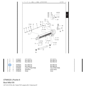 Bout M8x150 - Vetus - STM6020