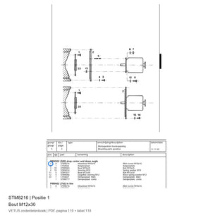 Bout M12x30 - Vetus - STM8216