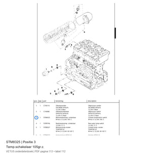 Temp.schakelaar 105gr.c - Vetus - STM8325