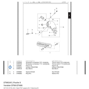 Verdeler DT66-DTA66 - Vetus - STM8345