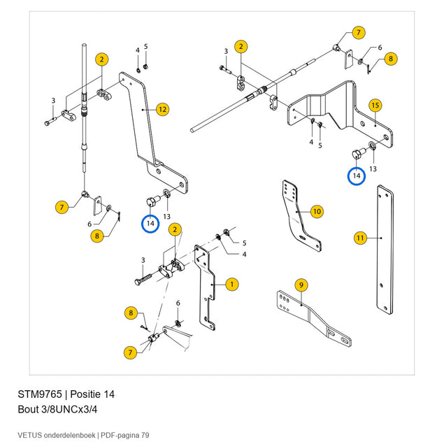 Bout 3/8UNCx3/4 - Vetus - STM9765