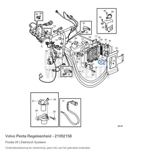 Volvo Penta regeleenheid 21092158, positie 26 in de onderdelentekening
