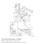 Volvo Penta oliedrukleiding 21506563, positie 21 in de onderdelentekening