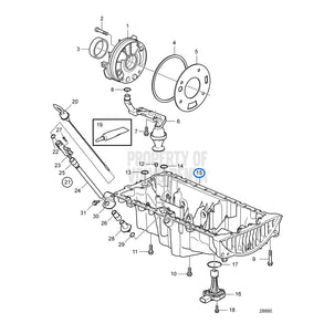Volvo Penta carterpan 31339208, positie 15 in onderdelentekening