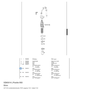 Shim - Vetus - VD60014