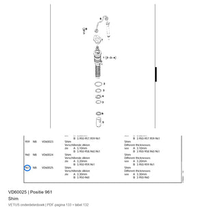 Shim - Vetus - VD60025
