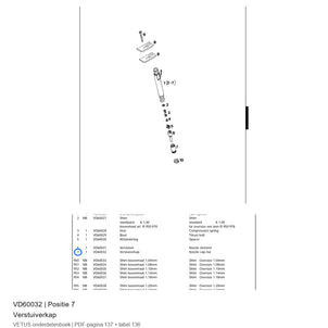 Verstuiverkap - Vetus - VD60032