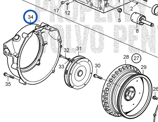 Vliegwielhuis Volvo Penta D1 D2 - 21729462 3818550