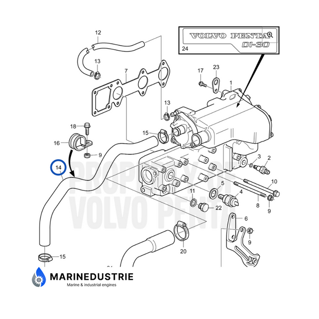 Volvo Penta D1-30 D2-40 slang - 3812873