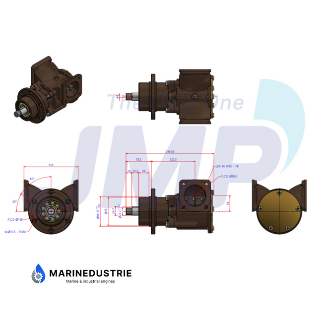 Volvo Penta Impellerpomp TAMD120A TAMD122A TAMD120B - 3829312 3829313