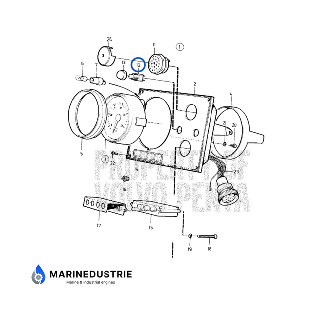 Volvo Penta drukschakelaar dashboard verlichting - 828585