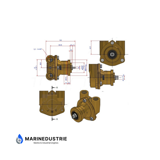 Westerbeke - 17.0/23 EDE, 13.5/17.0 EDE - impellerpomp - 042175-