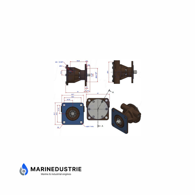 Westerbeke 4.0BCD, 4.4BCD, 4.4WMD, 6.0BCD, 7.7WMD, 8.0WMD, 11.0WMD - impellerpomp - WB48080.
