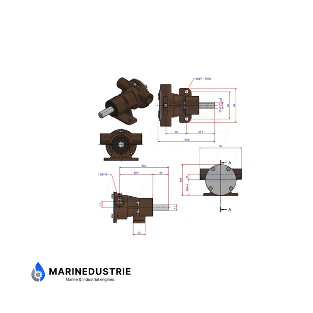 Westerbeke 4.2BCD 5.8BCGD 7.0BCGD 7.2 BCGT 9.6 BCGTC 12.5 SBEG 14SBEG - impellerpomp - WB48080-