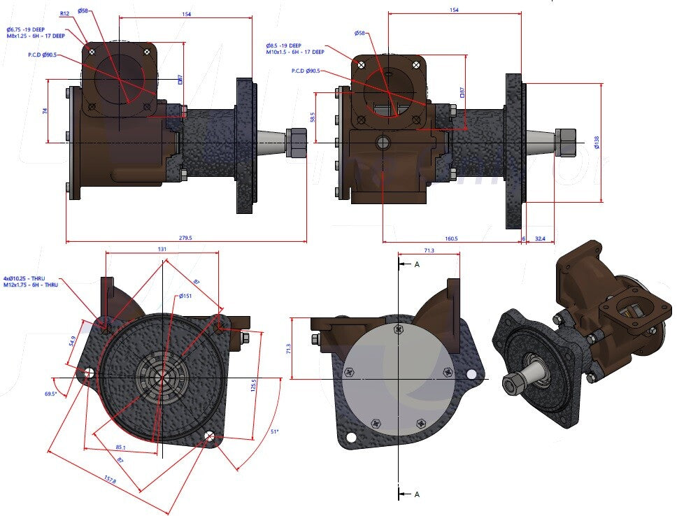 Impellerpomp Volvo Penta D12 - 3838207 865295