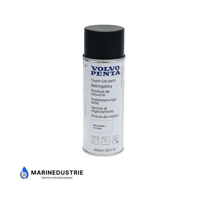 staartstuk verf in Spuitbus Volvo Penta zwart - 1141568